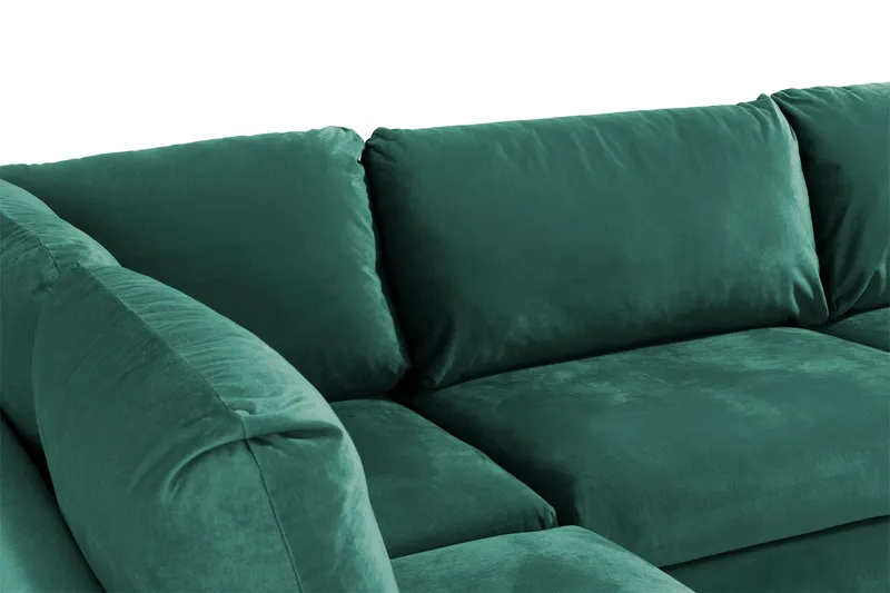 Trend 4-sits Vänstervänd L-formad Schäslongsoffa i Sammet - Grön - Möbler - Soffa - Divansoffa & schäslongsoffa - 4 sits soffa med divan