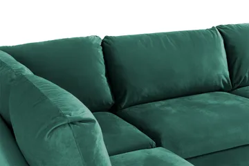 Trend 4-sits Vänstervänd L-formad Schäslongsoffa i Sammet - Grön - Möbler - Soffa - Divansoffa & schäslongsoffa - 4 sits soffa med divan