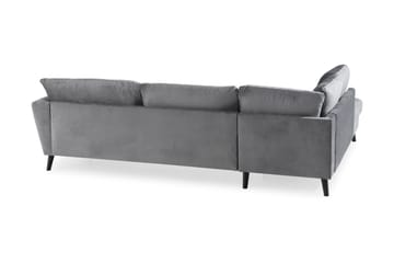 Trend 4-sits Vänstervänd L-formad Schäslongsoffa i Sammet - Ljusgrå - Möbler - Soffa - Divansoffa & schäslongsoffa - 4 sits soffa med divan