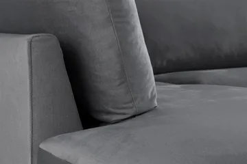 Trend 4-sits Vänstervänd L-formad Schäslongsoffa i Sammet - Ljusgrå - Möbler - Soffa - Divansoffa & schäslongsoffa - 4 sits soffa med divan