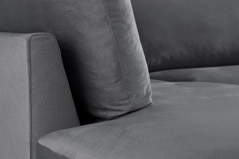 Trend 4-sits Vänstervänd L-formad Schäslongsoffa i Sammet - Ljusgrå - Möbler - Soffa - Divansoffa & schäslongsoffa - 4 sits soffa med divan