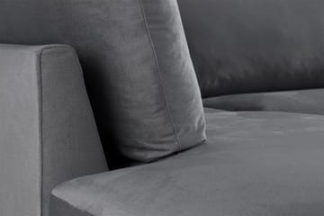 Trend 4-sits Vänstervänd L-formad Schäslongsoffa i Sammet - Ljusgrå - Möbler - Soffa - Divansoffa & schäslongsoffa - 4 sits soffa med divan