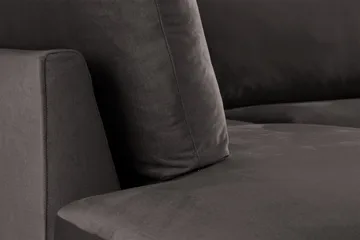 Trend 4-sits Vänstervänd L-formad Schäslongsoffa i Sammet - Mörkgrå - Möbler - Soffa - Divansoffa & schäslongsoffa - 4 sits soffa med divan