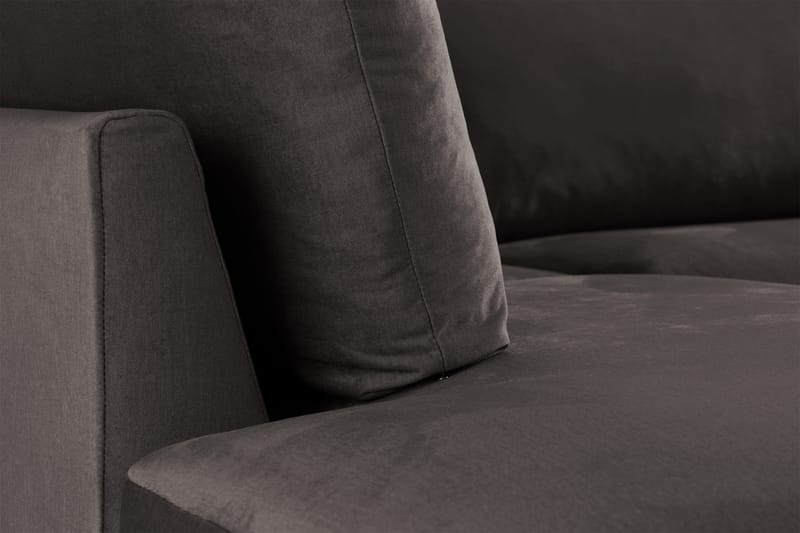 Trend 4-sits Vänstervänd L-formad Schäslongsoffa i Sammet - Mörkgrå - Möbler - Soffa - Divansoffa & schäslongsoffa - 4 sits soffa med divan