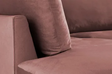 Trend 4-sits Vänstervänd L-formad Schäslongsoffa i Sammet - Rosa - Möbler - Soffa - Divansoffa & schäslongsoffa - 4 sits soffa med divan