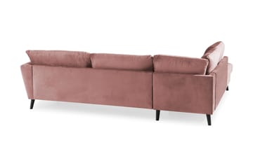 Trend 4-sits Vänstervänd L-formad Schäslongsoffa i Sammet - Rosa - Möbler - Soffa - Divansoffa & schäslongsoffa - 4 sits soffa med divan