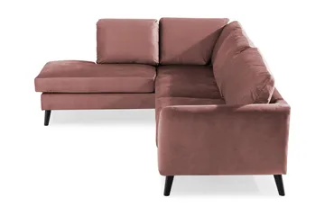 Trend 4-sits Vänstervänd L-formad Schäslongsoffa i Sammet - Rosa - Möbler - Soffa - Divansoffa & schäslongsoffa - 4 sits soffa med divan