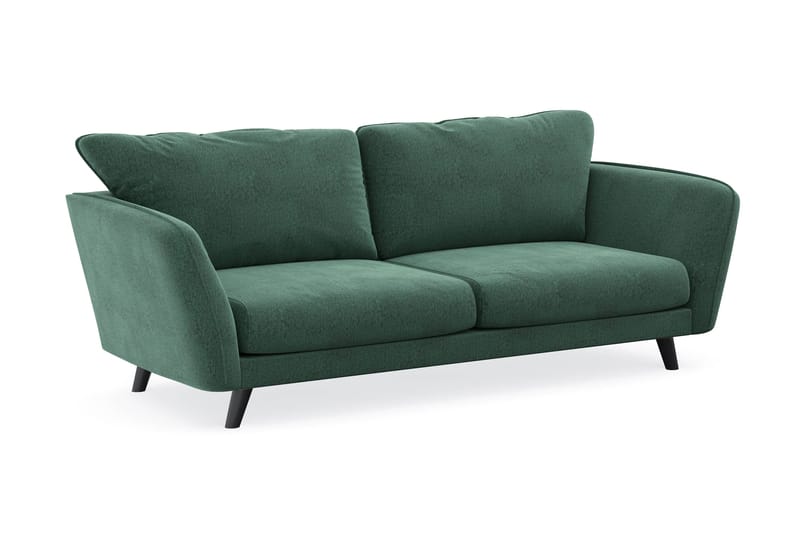Trend Lyx 3-sits Sammetssoffa - Mörkgrön - Möbler - Soffa - Divansoffa & schäslongsoffa - 3 sits soffa med divan