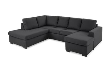 U-soffa Nevada Large Divan Höger - Mörkgrå - Möbler - Soffa - Divansoffa & schäslongsoffa - 3 sits soffa med divan