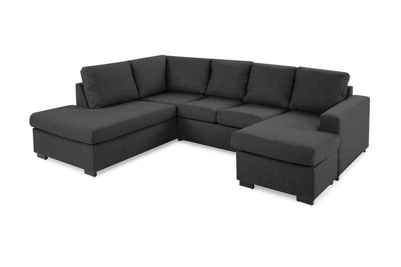 U-soffa Nevada Large Divan Höger - Mörkgrå - Möbler - Soffa - Divansoffa & schäslongsoffa - 3 sits soffa med divan
