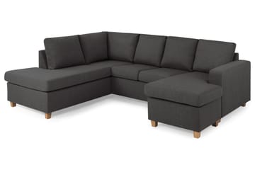 U-soffa Nevada Large Divan Höger - Mörkgrå - Möbler - Soffa - Divansoffa & schäslongsoffa - 3 sits soffa med divan