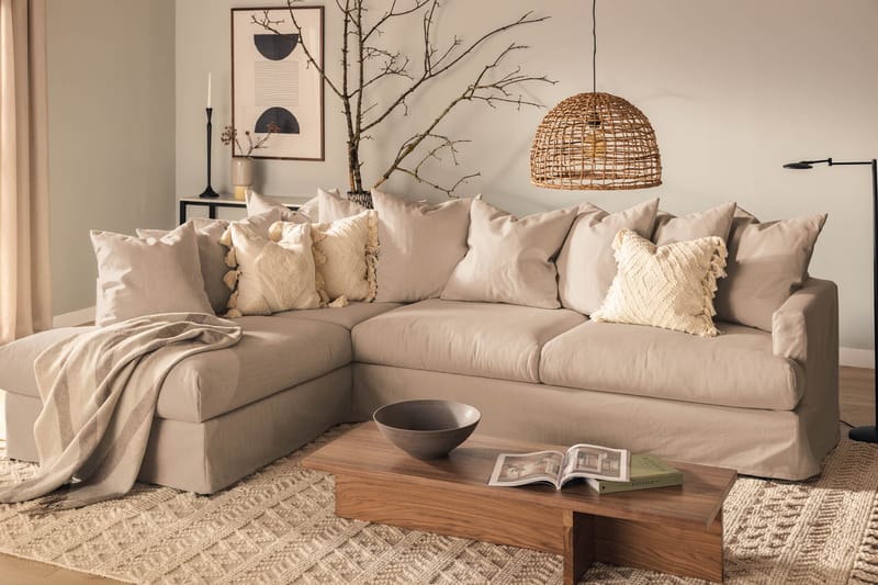 3-sits Soffa med Schäslong Menard Vänster Tvättbar & avtagbar klädsel - Beige - Möbler - Soffa - Divansoffa & schäslongsoffa - 4 sits soffa med divan