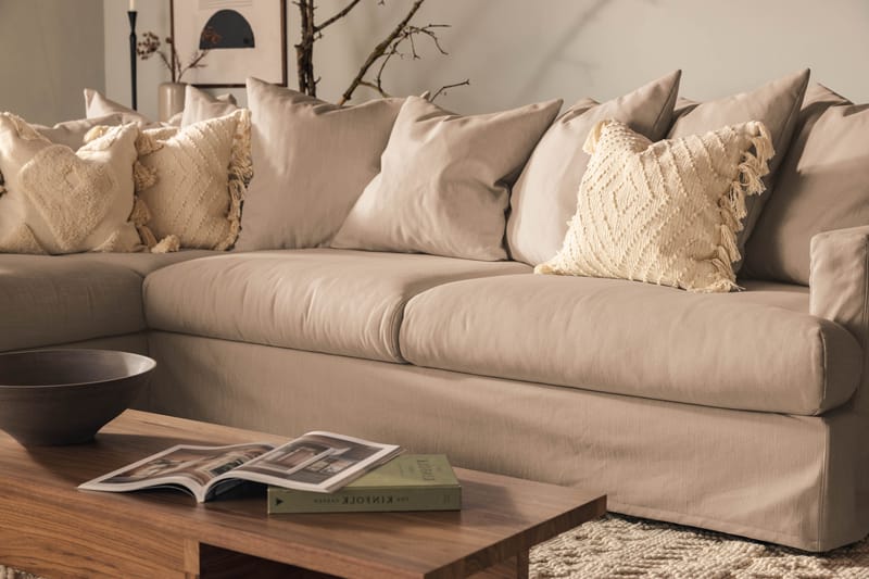 3-sits Soffa med Schäslong Menard Vänster Tvättbar & avtagbar klädsel - Beige - Möbler - Soffa - Divansoffa & schäslongsoffa - 4 sits soffa med divan