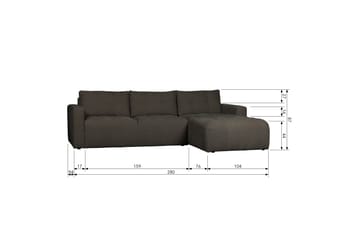 3-Sits Soffa Neukir Höger - Antracit - Möbler - Soffa - Divansoffa & schäslongsoffa - 3 sits soffa med divan