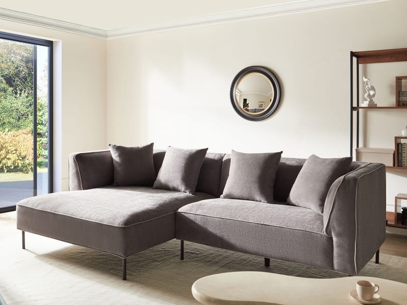 3-sits soffa Sater Högervänd - Taupe - Möbler - Soffa - Divansoffa & schäslongsoffa - 3 sits soffa med divan