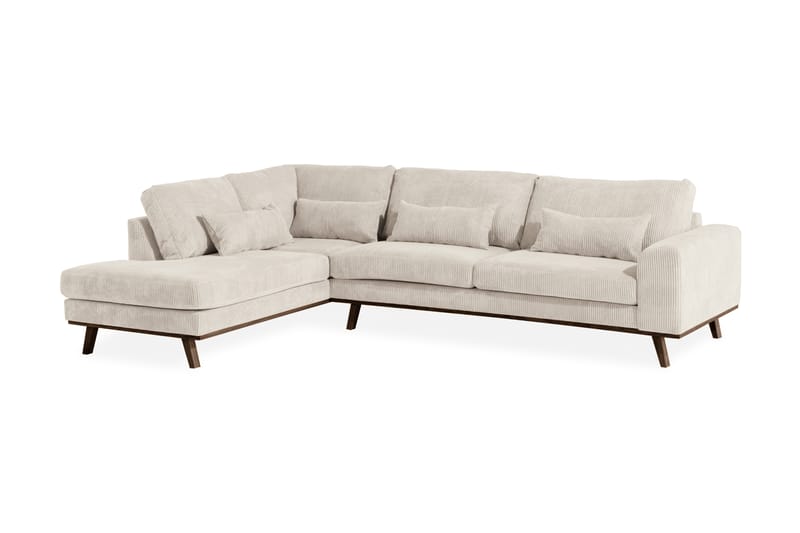 2,5-sits L-Soffa Haga Manchester - Beige - 4 sits soffa med divan - Divansoffa & schäslongsoffa