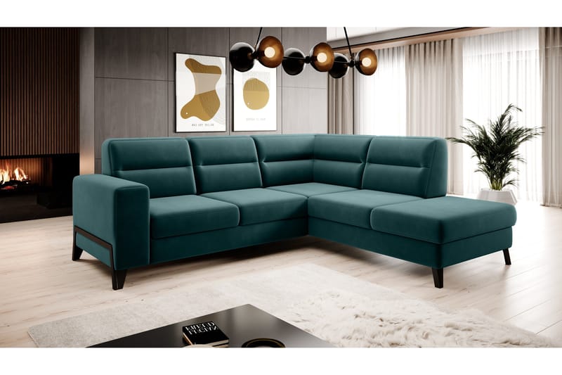 Anglika Soffa m. Schäslong 4-sits, Turkos