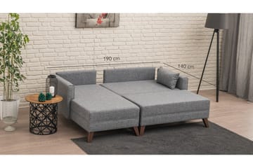 Antigua Divanbäddsoffa Vänster - Grå - Möbler - Soffa - Divansoffa & schäslongsoffa - 4 sits soffa med divan