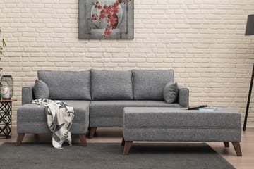 Antigua Divanbäddsoffa Vänster - Grå - Möbler - Soffa - Bäddsoffa - Bäddsoffa längsbäddad