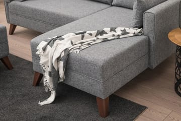 Bäddsoffa Burundi 2-sits - Grå - Möbler - Soffa - Divansoffa & schäslongsoffa - 4 sits soffa med divan
