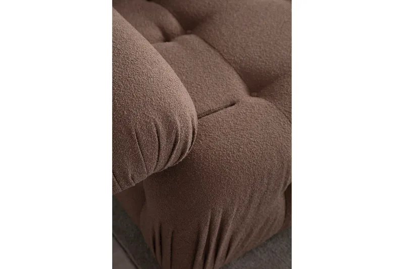 Belgin Bubblig Divansoffa 3-sits 315 cm med utfällbara armstöd och ryggstöd - Brun - Möbler - Soffa - Modulsoffa - Komplett modulsoffa