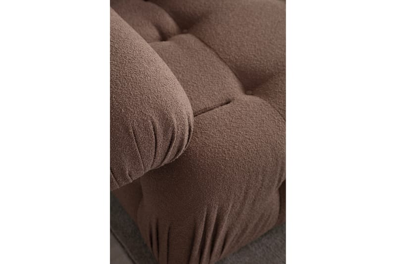 Bubblig Divansoffa 3-sits Belgin 315 cm med utfällbara armstöd och ryggstöd - Brun - Möbler - Soffa - Divansoffa & schäslongsoffa - 4 sits soffa med divan