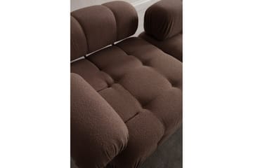 Bubblig Divansoffa 3-sits Belgin 315 cm med utfällbara armstöd och ryggstöd - Brun - Möbler - Soffa - Divansoffa & schäslongsoffa - 4 sits soffa med divan