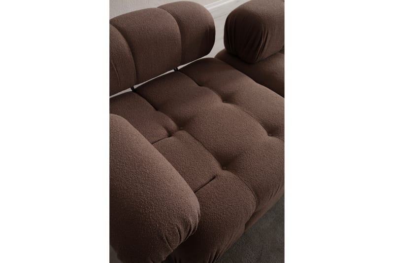 Bubblig Divansoffa 3-sits Belgin 315 cm med utfällbara armstöd och ryggstöd - Brun - Möbler - Soffa - Divansoffa & schäslongsoffa - 4 sits soffa med divan
