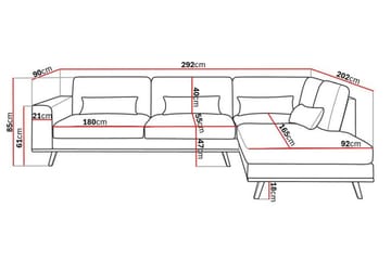 Copenhagen 4-sits Högervänd L-formad Divansoffa i Konstläder - Brun - Möbler - Soffa - Divansoffa & schäslongsoffa - 4 sits soffa med divan