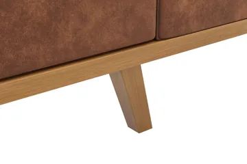 Copenhagen 4-sits Högervänd L-formad Divansoffa i Konstläder - Brun - Möbler - Soffa - Divansoffa & schäslongsoffa - 4 sits soffa med divan