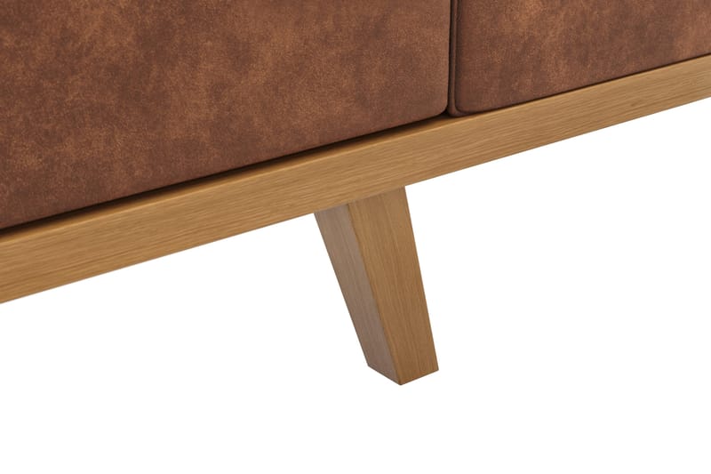 Copenhagen 4-sits Högervänd L-formad Divansoffa i Konstläder - Brun - Möbler - Soffa - Divansoffa & schäslongsoffa - 4 sits soffa med divan