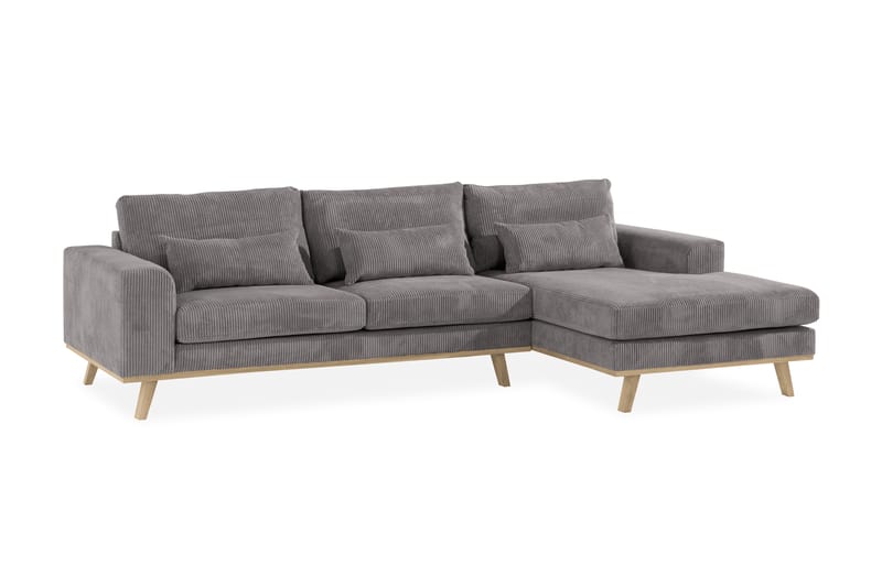 Copenhagen 4-sits Högervänd L-formad Divansoffa i Manchester - Mörkgrå - Möbler - Soffa - Divansoffa & schäslongsoffa - 4 sits soffa med divan