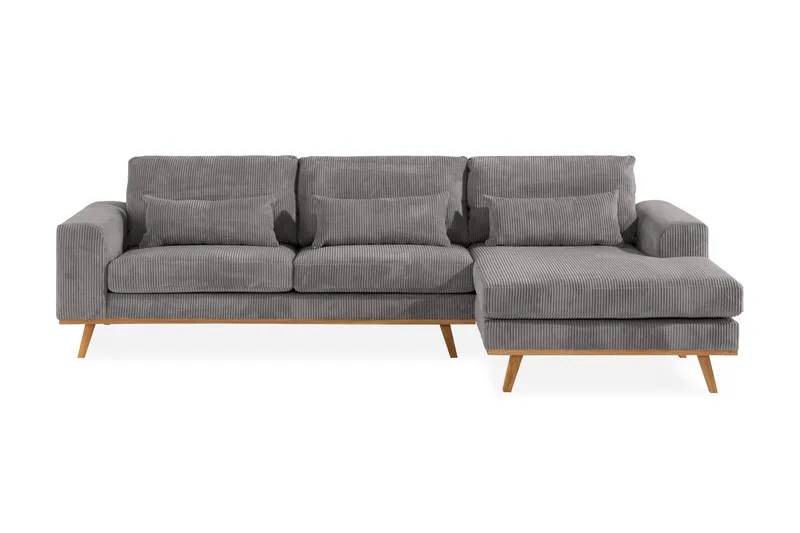 Copenhagen 4-sits Högervänd L-formad Divansoffa i Manchester - Mörkgrå - Möbler - Soffa - Divansoffa & schäslongsoffa - 4 sits soffa med divan