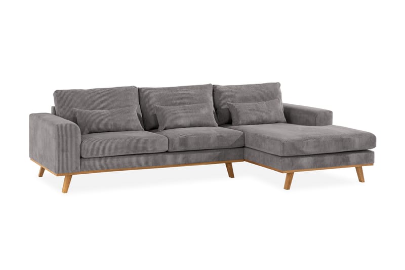 Copenhagen 4-sits Högervänd L-formad Divansoffa i Manchester - Mörkgrå - Möbler - Soffa - Divansoffa & schäslongsoffa - 4 sits soffa med divan