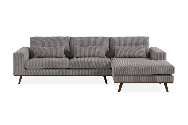 Copenhagen 4-sits Högervänd L-formad Divansoffa i Manchester - Mörkgrå - Möbler - Soffa - Divansoffa & schäslongsoffa - 4 sits soffa med divan
