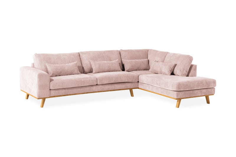 Copenhagen 4-sits Högervänd L-formad Divansoffa i Manchester - Rosa - Möbler - Soffa - Divansoffa & schäslongsoffa - 4 sits soffa med divan