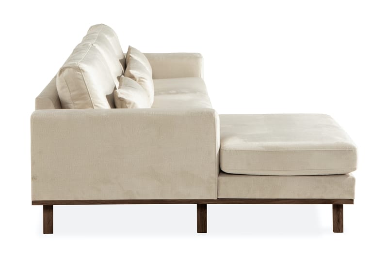 Copenhagen 4-sits Högervänd L-formad Divansoffa i Sammet - Beige - Möbler - Soffa - Divansoffa & schäslongsoffa - 4 sits soffa med divan