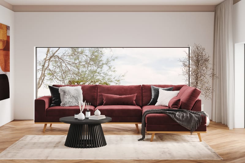 Copenhagen 4-sits Högervänd L-formad Divansoffa i Sammet - Lila - Möbler - Soffa - Divansoffa & schäslongsoffa - 4 sits soffa med divan
