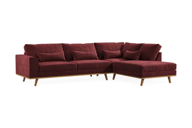 Copenhagen 4-sits Högervänd L-formad Divansoffa i Sammet - Lila - Möbler - Soffa - Divansoffa & schäslongsoffa - 4 sits soffa med divan