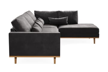 Copenhagen 4-sits Högervänd L-formad Divansoffa i Sammet - Mörkgrå - Möbler - Soffa - Divansoffa & schäslongsoffa - 4 sits soffa med divan