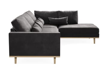 Copenhagen 4-sits Högervänd L-formad Divansoffa i Sammet - Mörkgrå - Möbler - Soffa - Divansoffa & schäslongsoffa - 4 sits soffa med divan