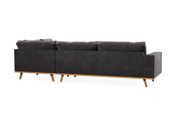 Copenhagen 4-sits Högervänd L-formad Divansoffa i Sammet - Mörkgrå - Möbler - Soffa - Divansoffa & schäslongsoffa - 4 sits soffa med divan