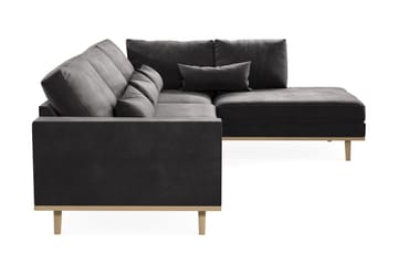 Copenhagen 4-sits Högervänd L-formad Divansoffa i Sammet - Mörkgrå - Möbler - Soffa - Divansoffa & schäslongsoffa - 4 sits soffa med divan
