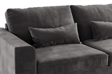 Copenhagen 4-sits Högervänd L-formad Divansoffa i Sammet - Mörkgrå - Möbler - Soffa - Divansoffa & schäslongsoffa - 4 sits soffa med divan