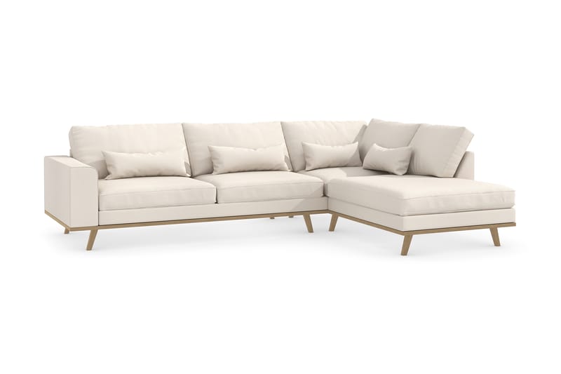 Copenhagen 4-sits Högervänd L-formad Divansoffa i Tyg - Beige - Möbler - Soffa - Divansoffa & schäslongsoffa - 4 sits soffa med divan