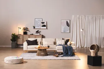 Copenhagen 4-sits Högervänd L-formad Djup Divansoffa i Manchester - Beige - Möbler - Soffa - Divansoffa & schäslongsoffa - 4 sits soffa med divan