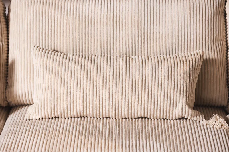 Copenhagen 4-sits Högervänd L-formad Djup Divansoffa i Manchester - Beige - Möbler - Soffa - Divansoffa & schäslongsoffa - 4 sits soffa med divan