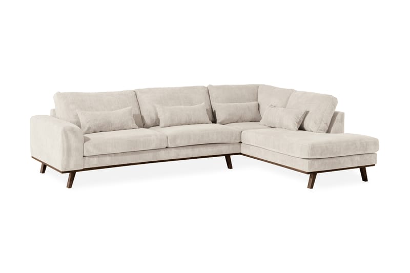 Copenhagen 4-sits Högervänd L-formad Schäslongsoffa i Manchester - Beige - Möbler - Soffa - Divansoffa & schäslongsoffa - 4 sits soffa med divan