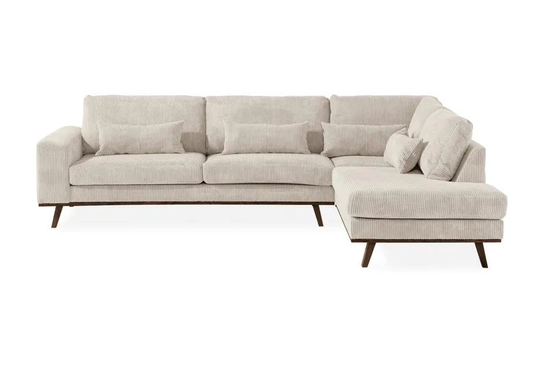 Copenhagen 4-sits Högervänd L-formad Schäslongsoffa i Manchester - Beige - Möbler - Soffa - Divansoffa & schäslongsoffa - 4 sits soffa med divan