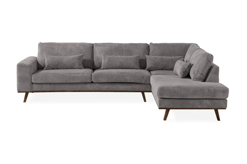 Copenhagen 4-sits Högervänd L-formad Schäslongsoffa i Manchester - Mörkgrå - Möbler - Soffa - Divansoffa & schäslongsoffa - 4 sits soffa med divan